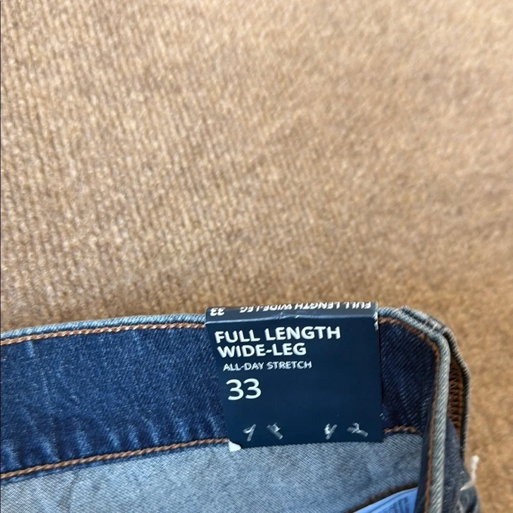 J. Crew Full Length Wide Leg Jeans Button Fly Blue Denim Women Size 33 NWT New